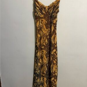 UO Maxi Dress Elegant Brown and Gold Women's Dress